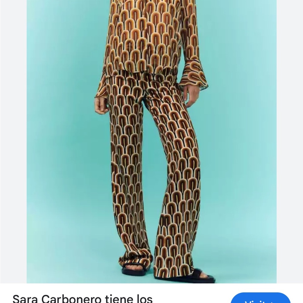 Zara Brown and Tan Geometric pants